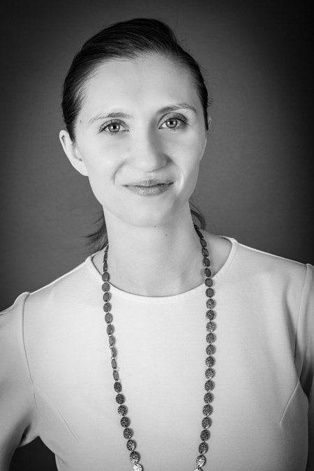 headshot in black & white of Agata from Wimbletech